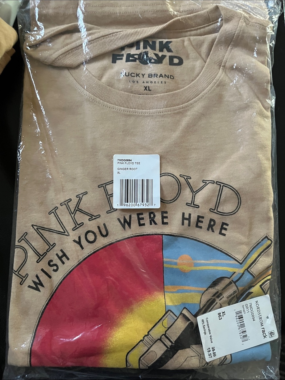 Pink Floyd 'Wish You Were Here' Graphic Tee - Ginger Root xl Mens - Picture 1 of 4